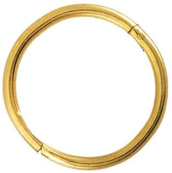 GOLD PLATED SILVER 18GA 3 8" SMOOTH HINGED HOOP (FOR SENSITIVE SKIN) Gold Plated .925 Silver 18Gauge 3/8"