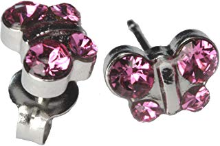 1 PR ANGEL WINGS  EARRINGS FEBRUARY BIRTHSTONE